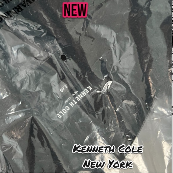 New NWT Kenneth Cole New York Mixed Media Faux Leather Belted Trench Coat - Picture 6 of 7